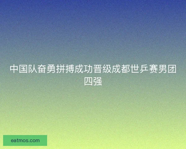 中国队奋勇拼搏成功晋级成都世乒赛男团四强
